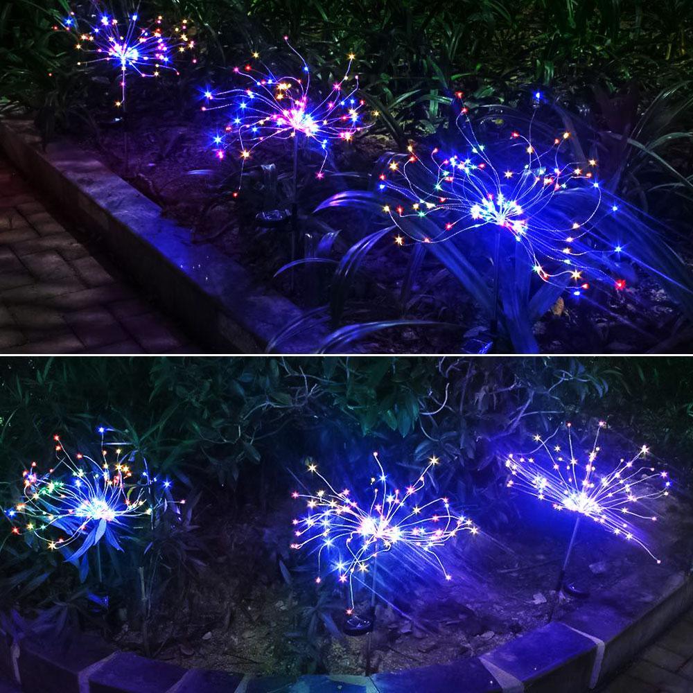 Modern Luxury LED Solar Fireworks Garden Lamp with Copper Wire