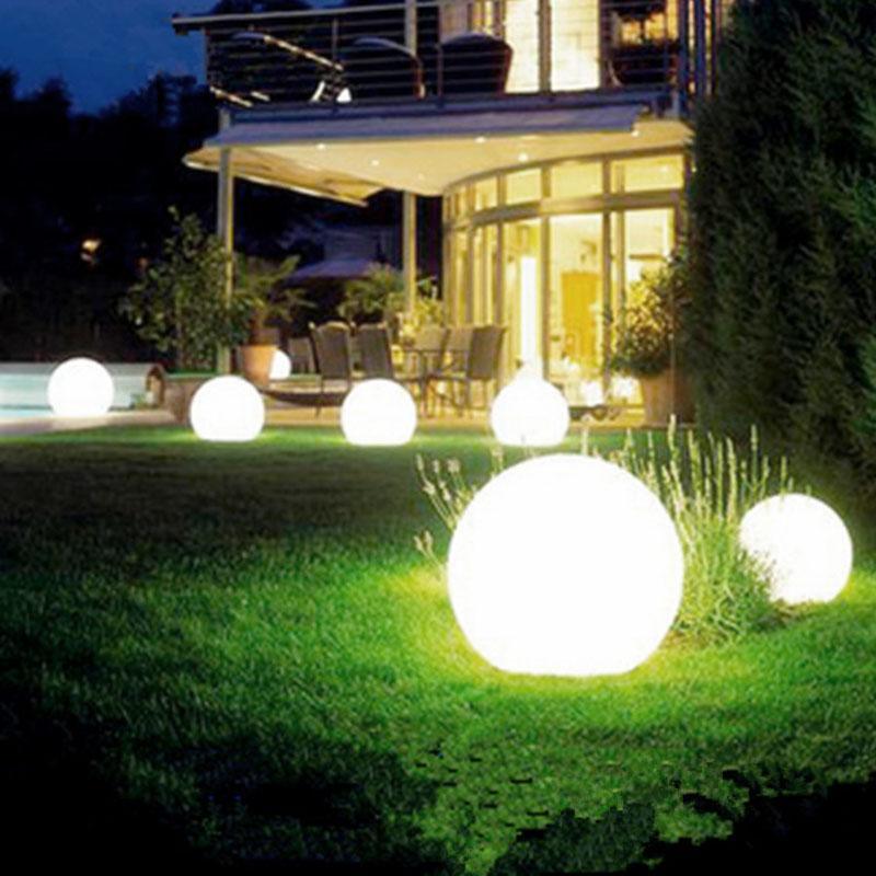 Modern Minimalist Moon Ball LED Solar Garden Pathway Lamp