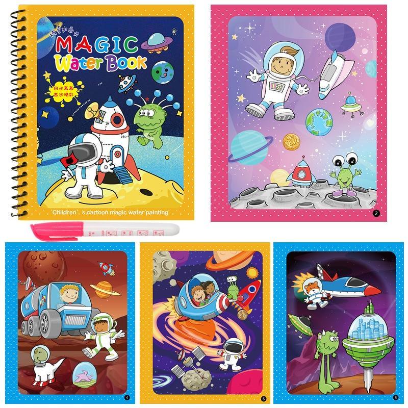 Reusable Magic Water Drawing Book for Kids - Mess-Free Coloring