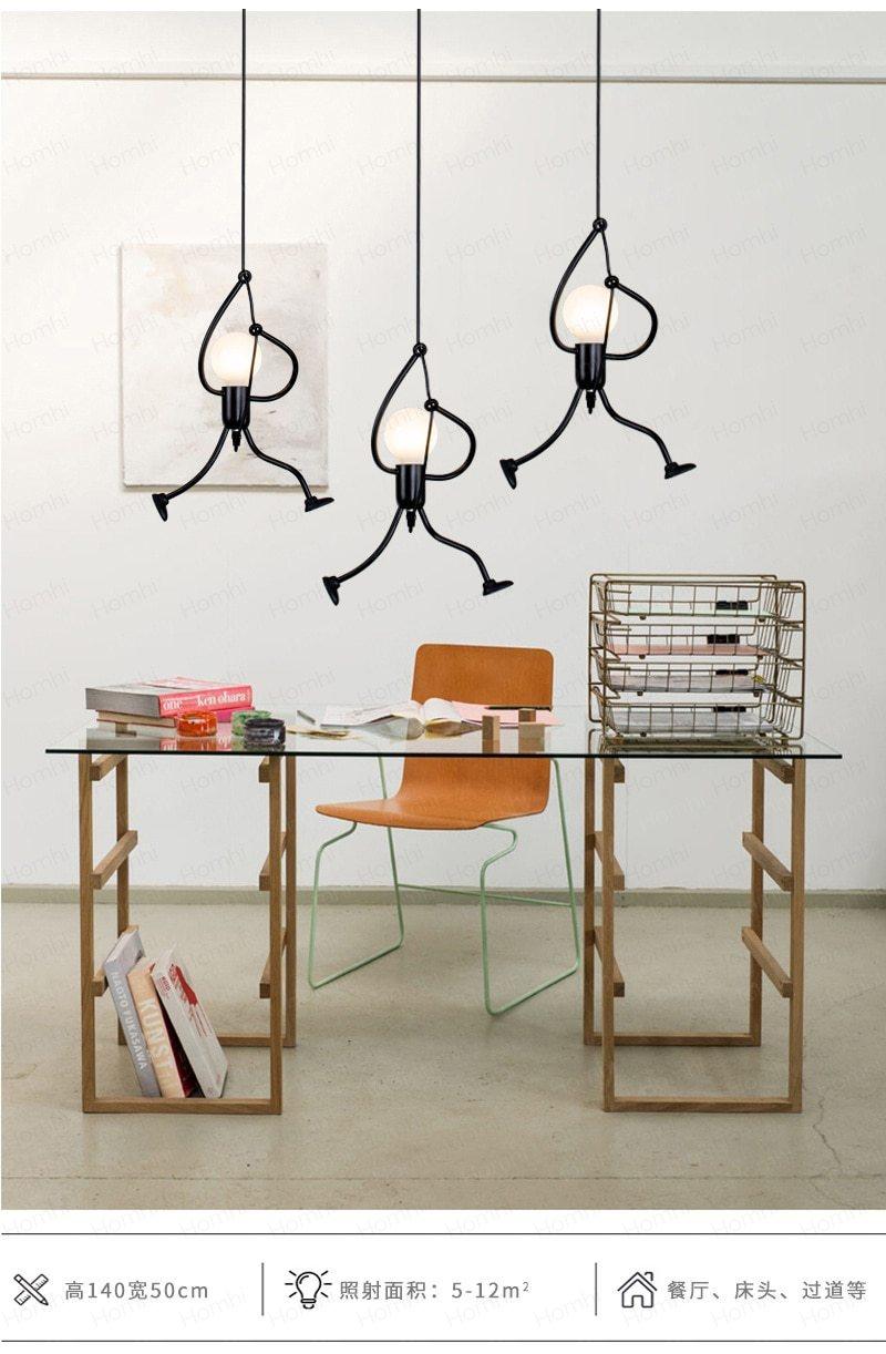Industrial Climbing Man Pendant Light for Modern Kids Rooms