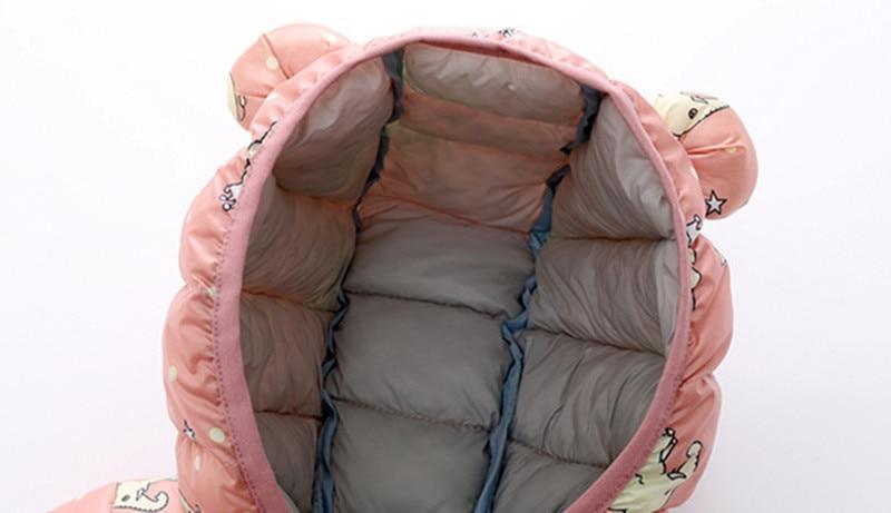 Playful Hooded Winter Jacket with Bear Ears for Kids