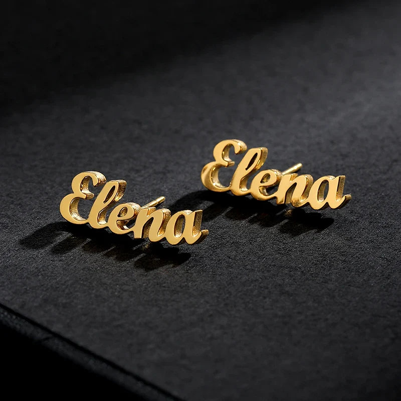 Custom Name Stud Earrings For Women Stainless Steel Earrings Any Pattern For Best Friend Girls Jewelry aretes de mujer