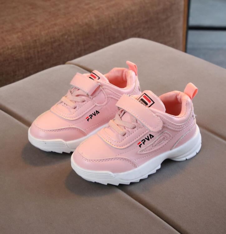 Leather Hook and Loop Fashion Sneakers for Toddlers and Kids