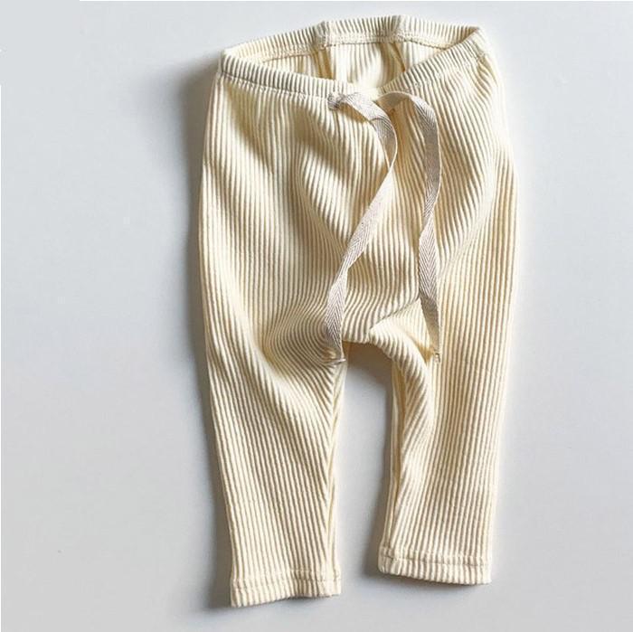 Baby & Toddler Ribbed Leggings - Comfortable Solid Cotton Pants