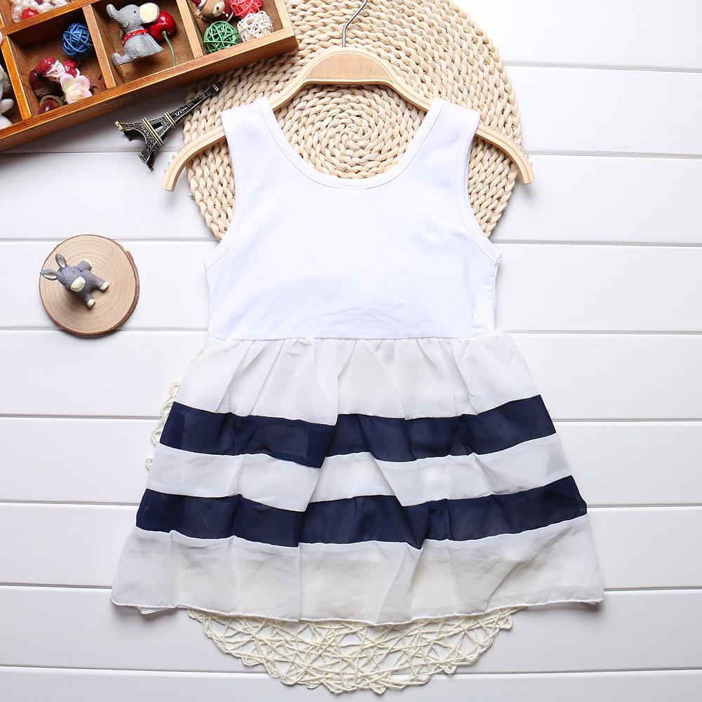 Baby Girl Sleeveless Purple Stripe Chiffon Tutu Sundress