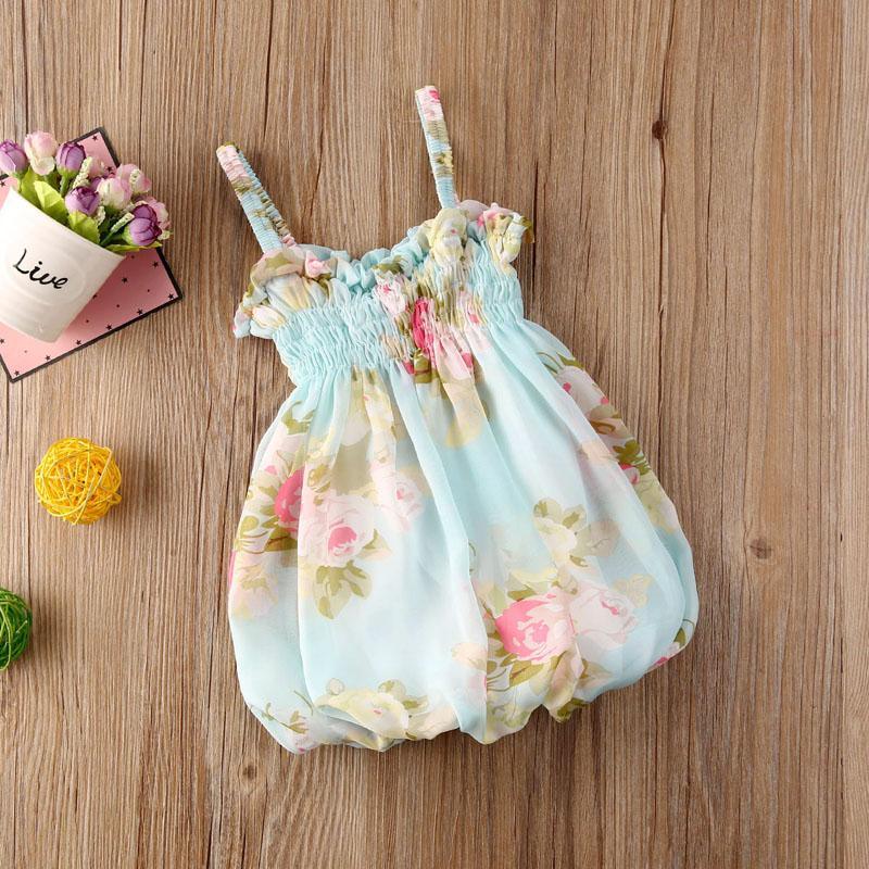 Bohemian Floral Chiffon Sleeveless Dress for Toddler Girls