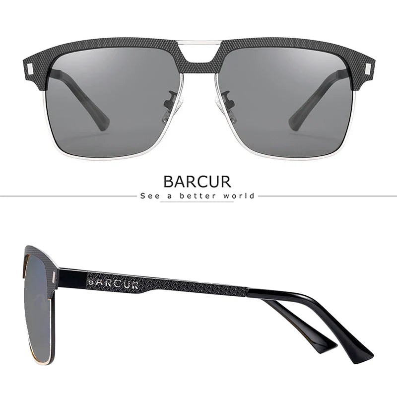 Polarized Square Stainless Steel Sunglasses UV400 Sport