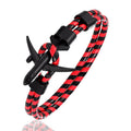 Aviation Leather Anchor Bracelet for Men and Women