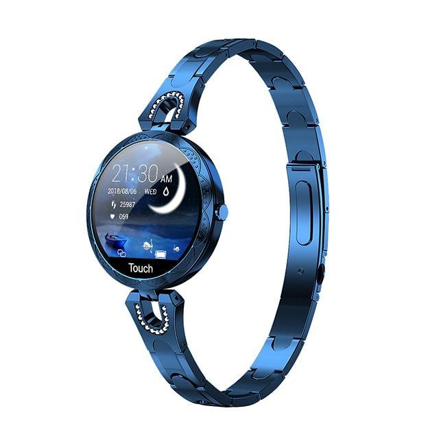 Women's Rose-Gold Waterproof Smart Watch with HD Touch Display