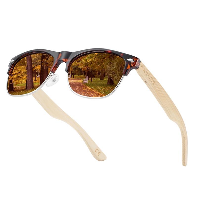 Handmade Bamboo Polarized Sunglasses with UV400 Protection