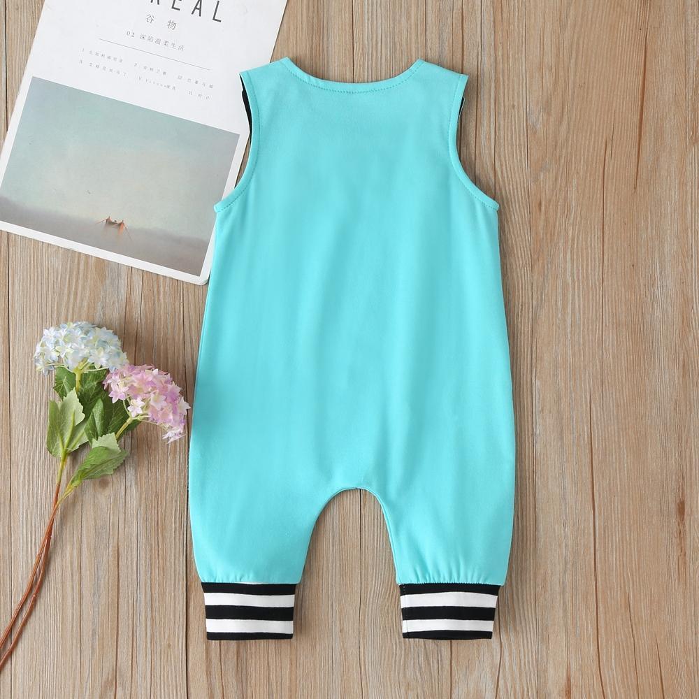 Baby Cotton Sleeveless Romper – Solid Color Sporty Jumpsuit