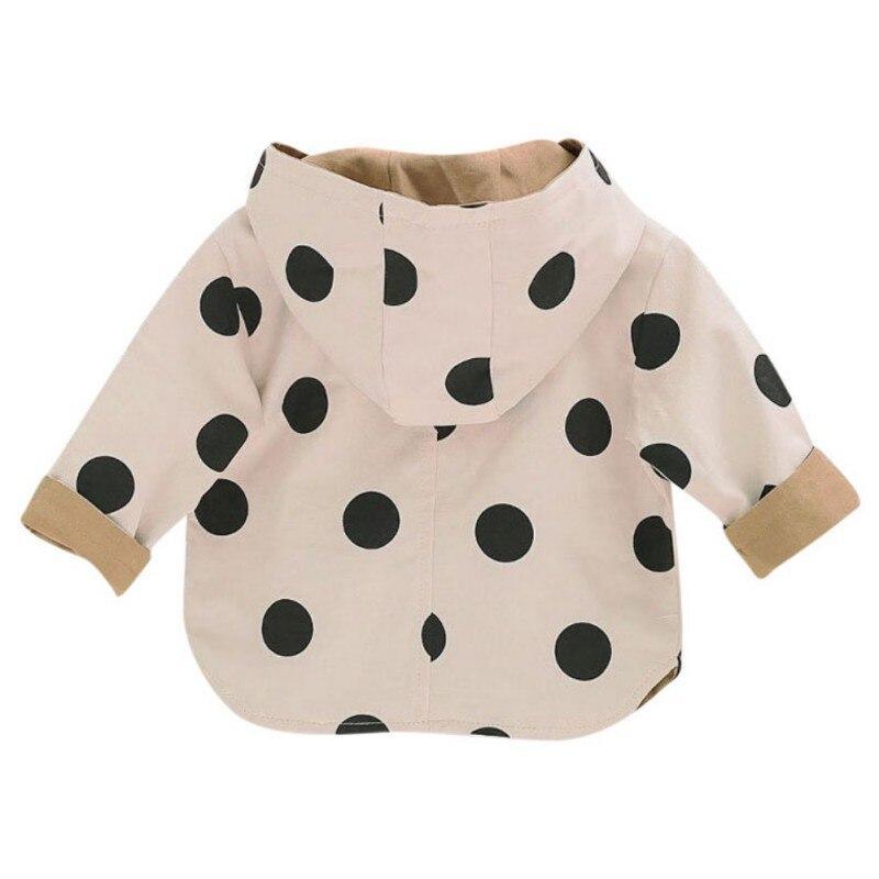 Baby Girls Polka Dot Hooded Warm Cotton Coat in Beige Brown Black