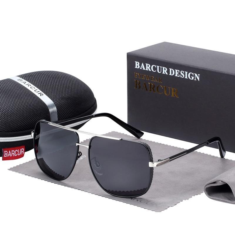 Men's Square Polarized Driving Sunglasses with UV400 Protection