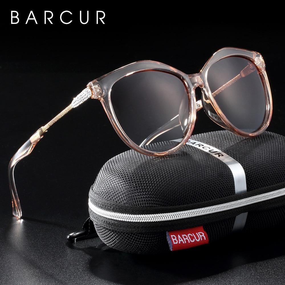 A pair of women's polarized cat eye sunglasses with gradient round lenses and a high-quality frame.