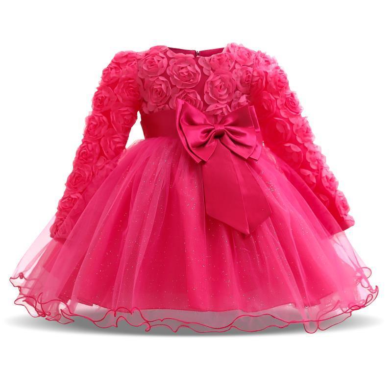 White Tulle Christening Gown First Birthday Party Ball Gown