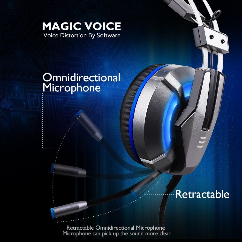 Wired Gaming Headset with Retractable Mic for PS4, PC & Xbox