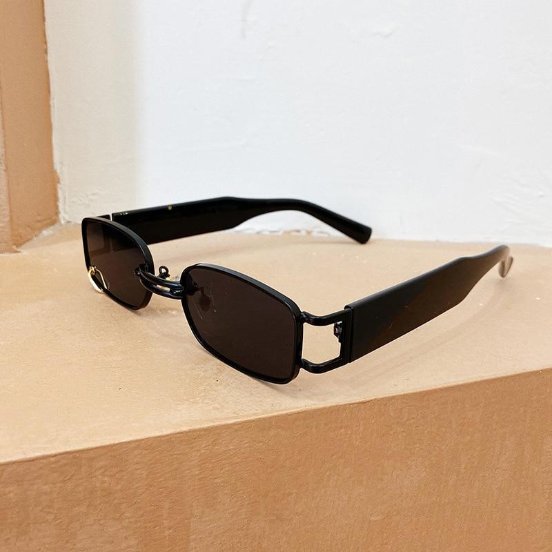 Small Rectangle Sunglasses – Retro Punk Style Rimless Shades