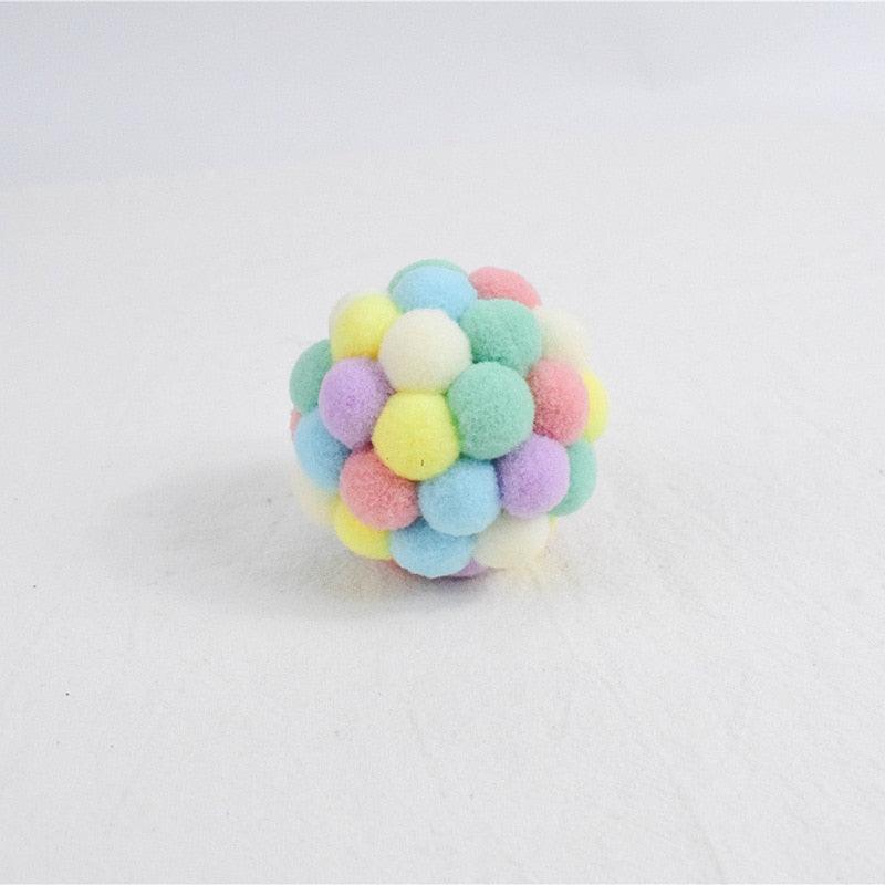 Plush Interactive Cat Toy Balls - 6-Color Set for Pet Enrichment