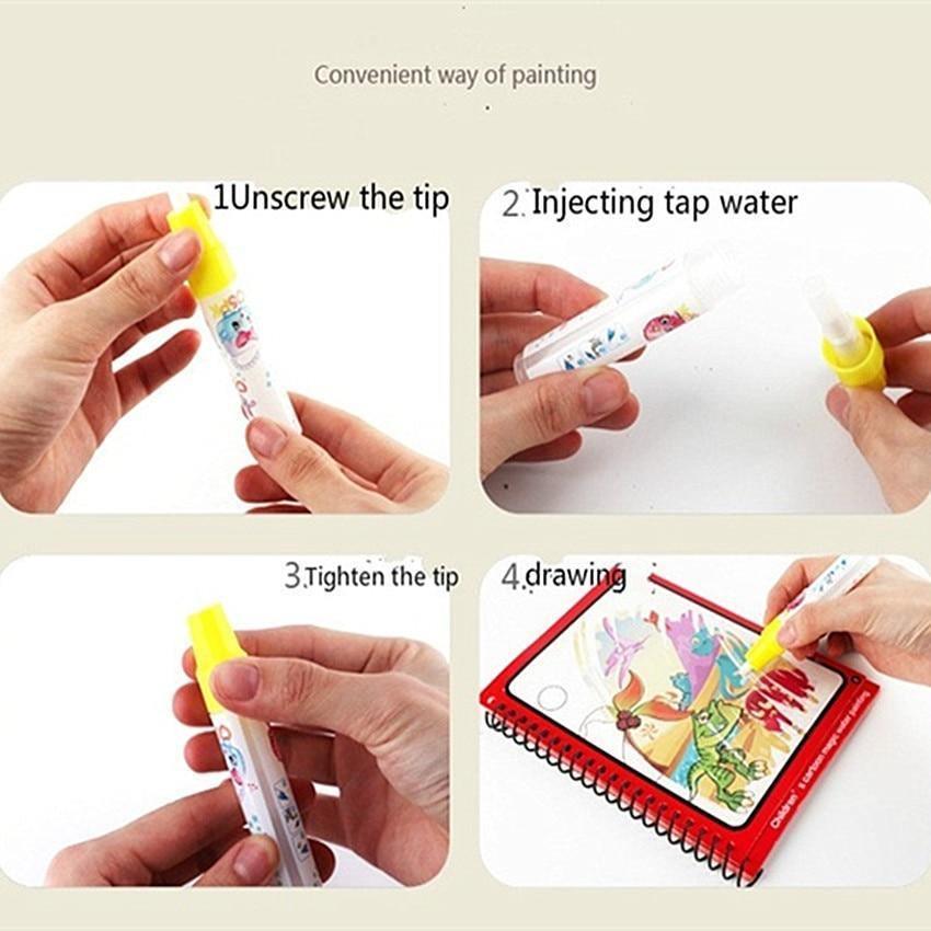 Magical Water Drawing Doodle Book with LED Light-Up Tracing Tablet