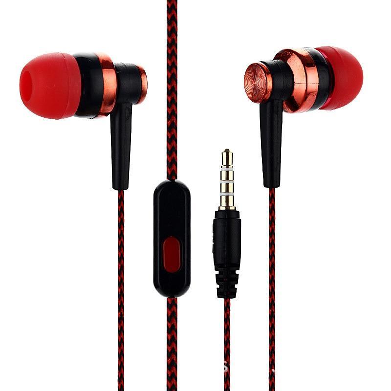 Universal Braided In-Ear Stereo Headphones with Subwoofer Bass
