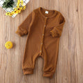 Minimalist Baby Knitted Long Sleeve Romper in Muted Earth Tones