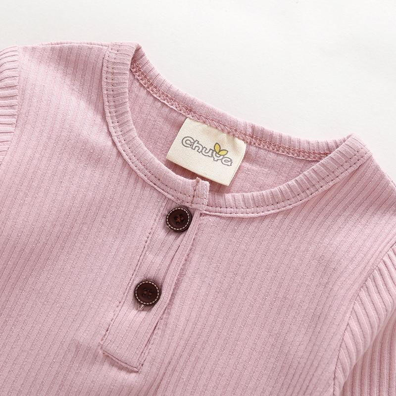 Ribbed Cotton Baby Bodysuit Minimalist Unisex Romper