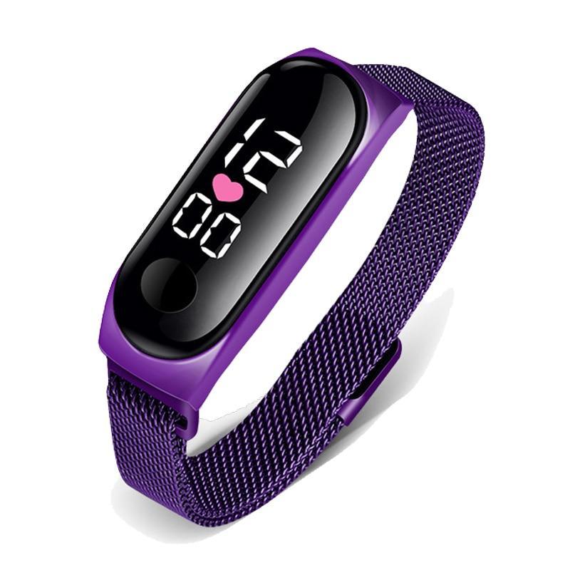 Minimalist Digital Business Watch with Folding Clasp & LED Display
