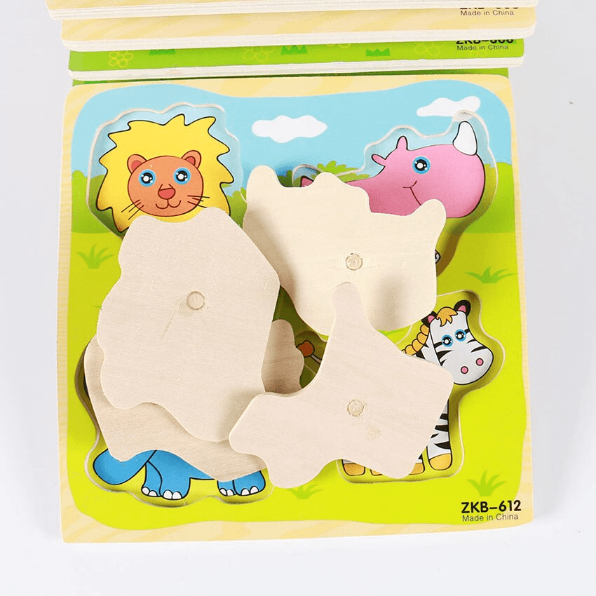 Wooden Montessori Grab Board Puzzle for Early Learning & Play