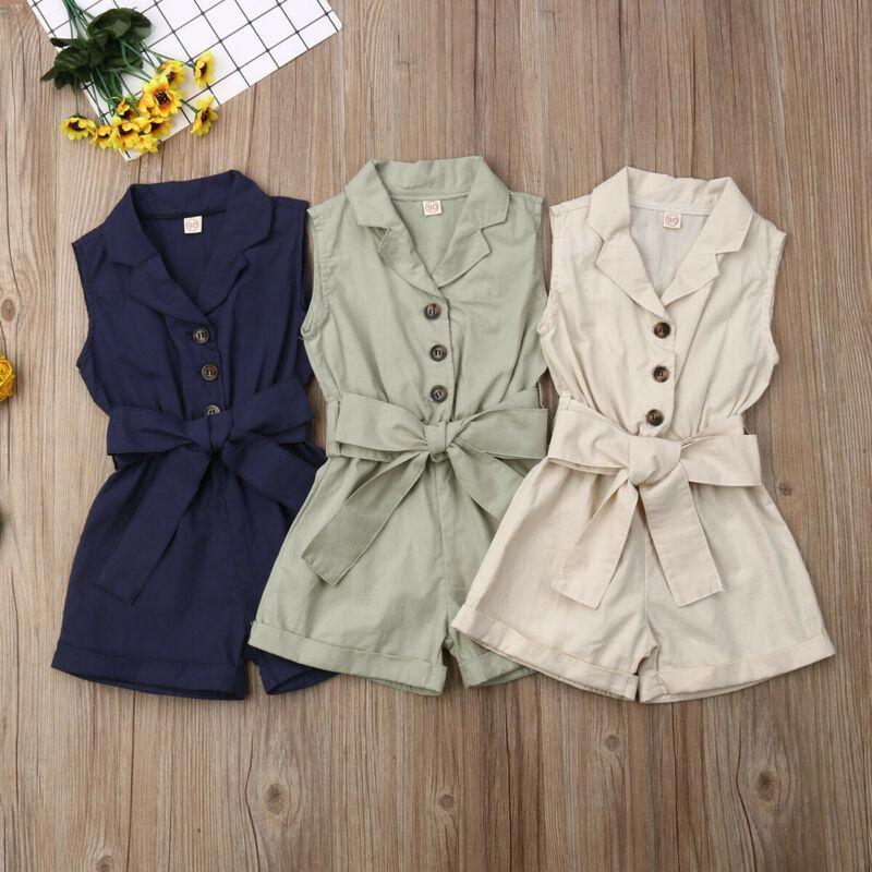 Elegant Sleeveless Summer Jumpsuit Romper for Girls, 1-6 Years