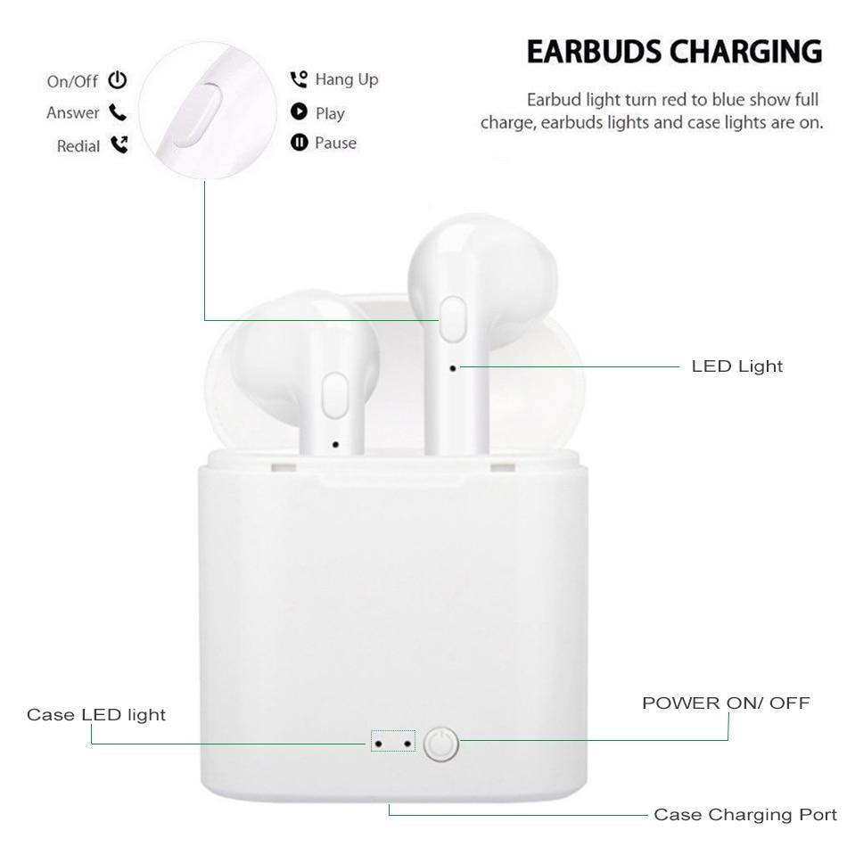 Bluetooth 5.0 Wireless Sports Earbuds - Black, White, Red, Gold, Pink