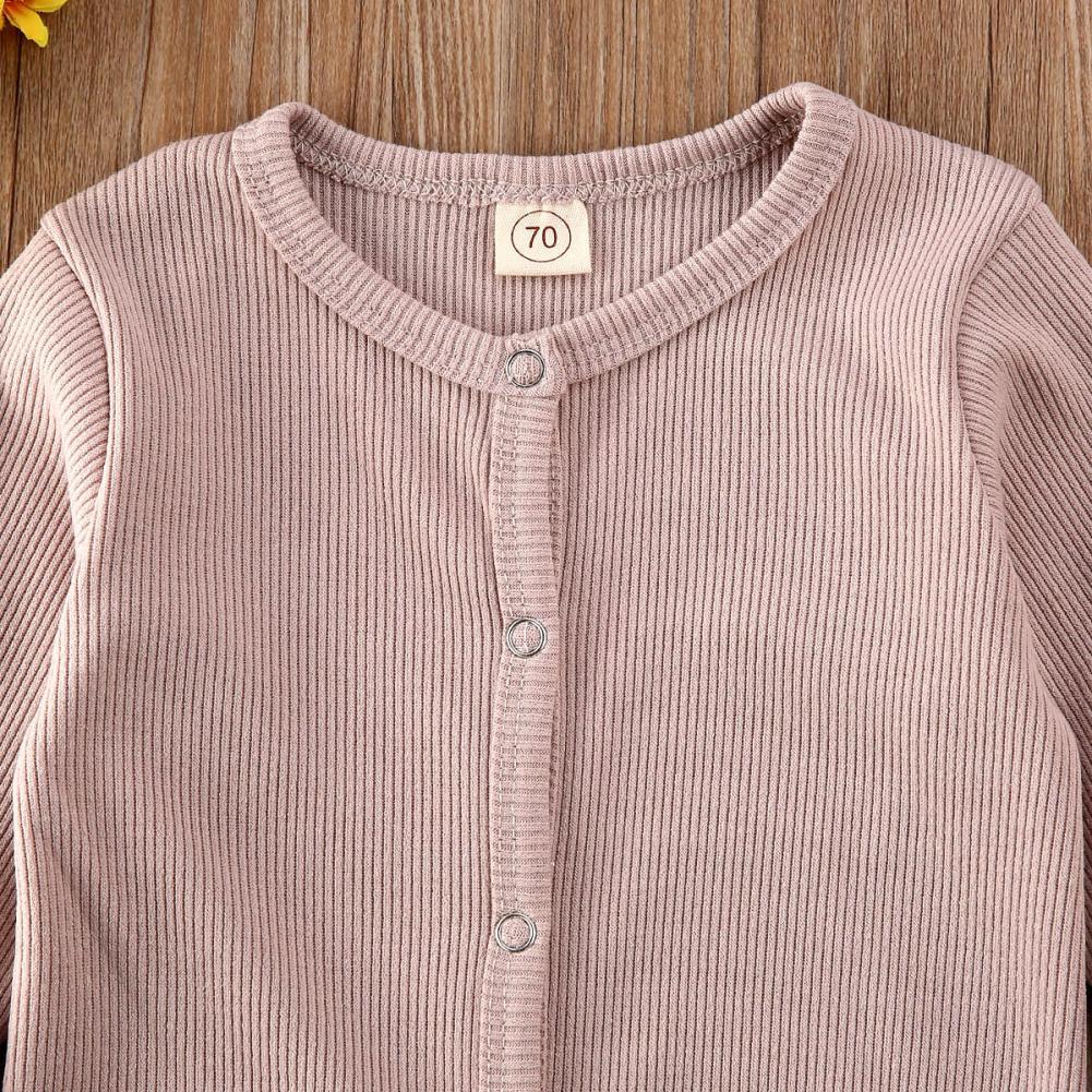 Minimalist Baby Knitted Long Sleeve Romper in Muted Earth Tones