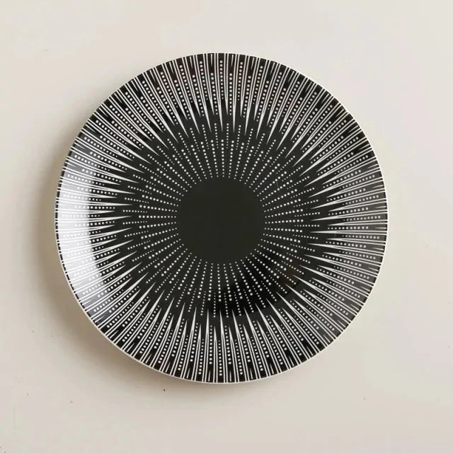Geometric Pattern Ceramic Plate