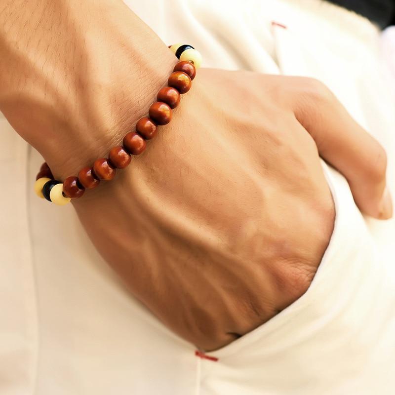 Natural Lava Stone & Moonstone Beaded Bracelet for Men