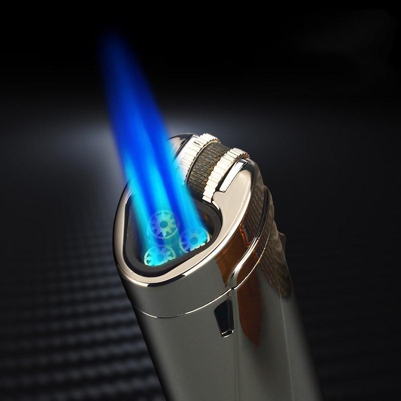 Modern Triple Jet Torch Lighter with Grinding Wheel Ignition