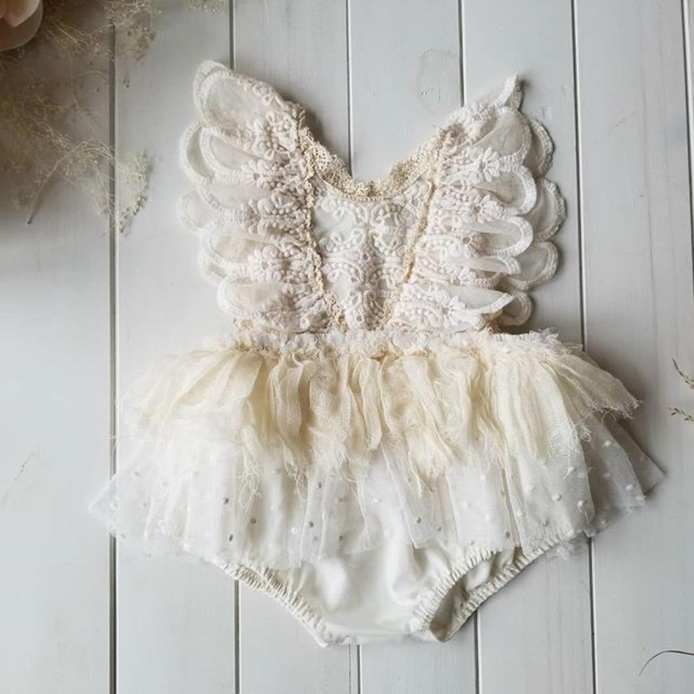 Baby Girl Lace Ruffle Romper Tutu Bodysuit for Newborns 0-24 Months