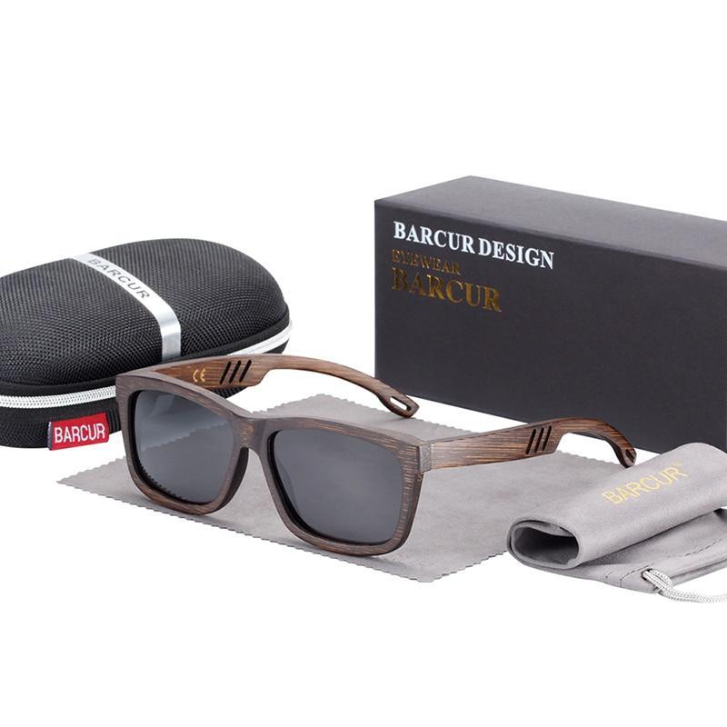 Elegant Square Bamboo Wood Sunglasses Polarized UV400 Vintage Style