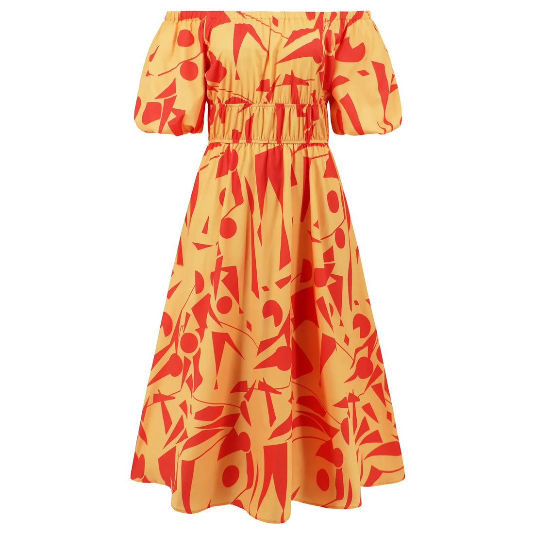 Women's Off Shoulder Bubble Sleeve Maxi Dress