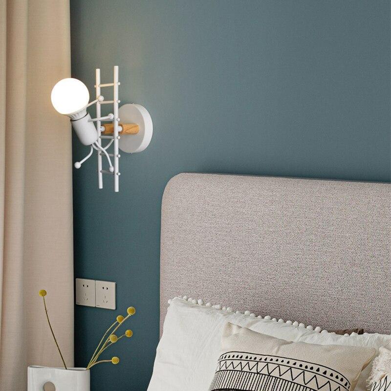 Modern Nordic Humanoid Climbing Ladder Wall Sconce Lamp for Kids Room