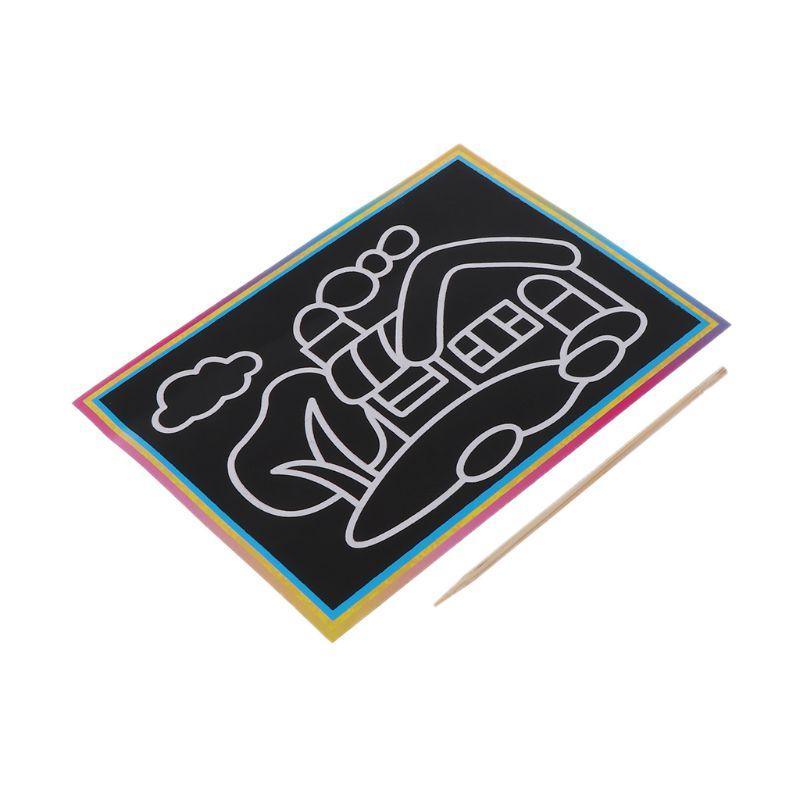 10-Piece Rainbow Scratch Art Paper Set for Kids Creative Drawing