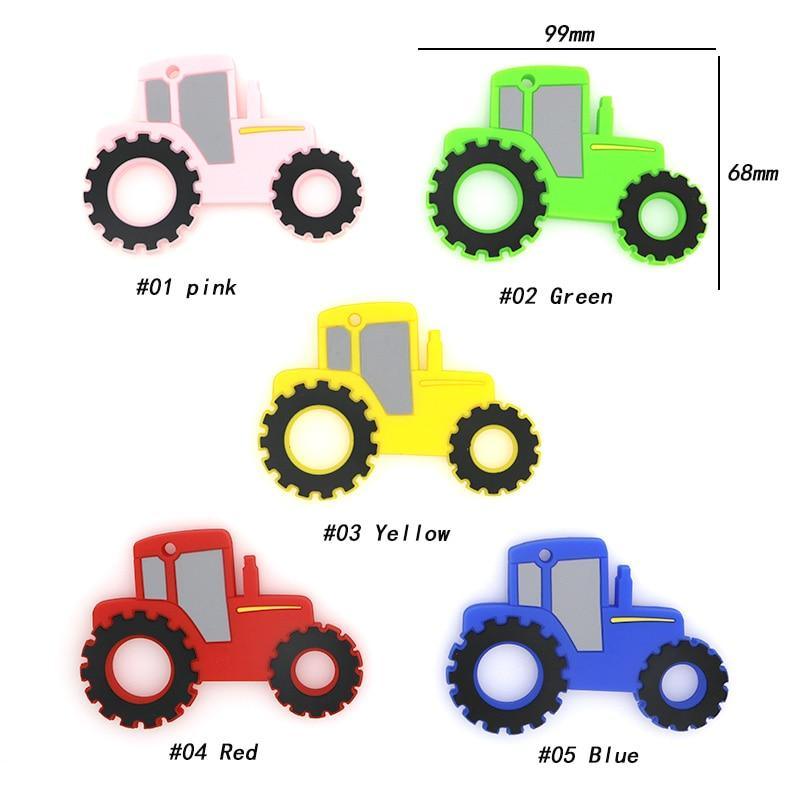Car & Tractor Shaped Silicone Baby Teether - Pain Relief Toy