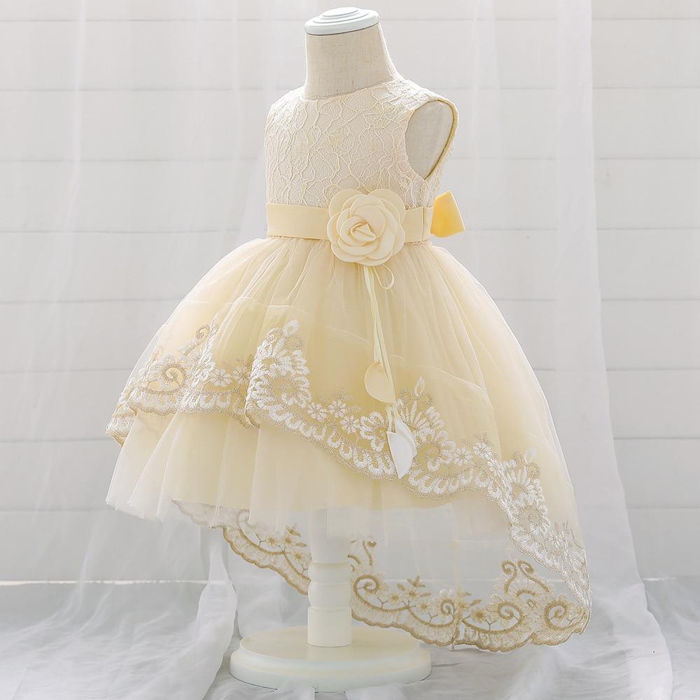 Embroidered Lace Baby Girl Gown - Formal Dress for Special Events