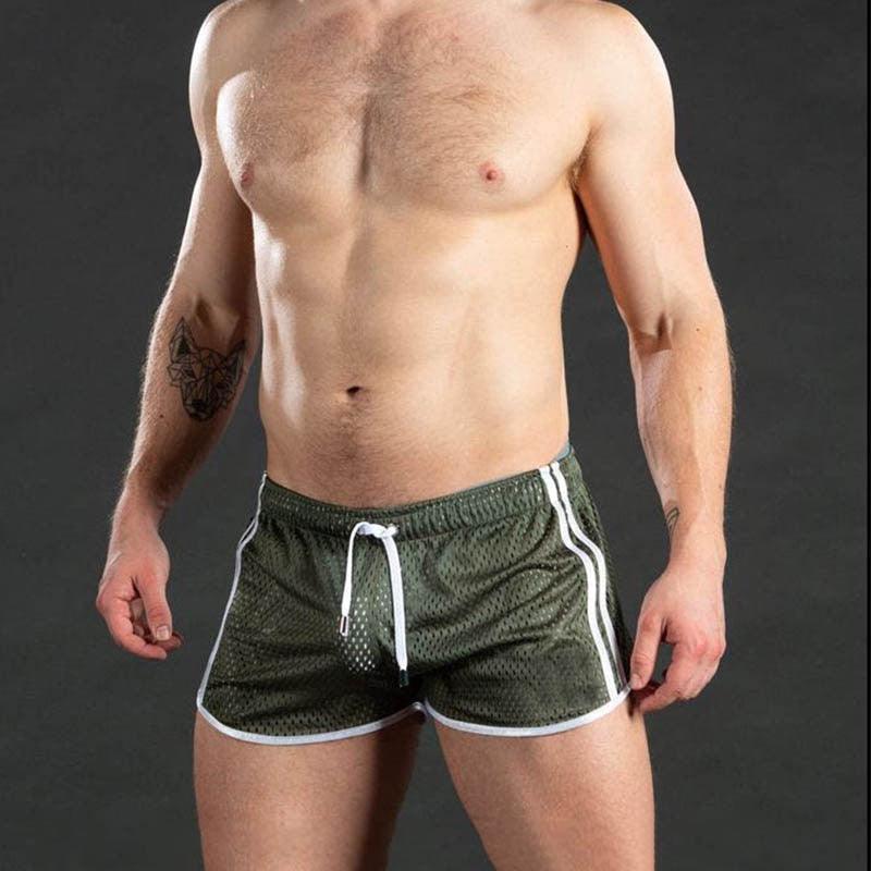 Men's Ice Silk Mesh Running Shorts Breathable Gym Workout Shorts