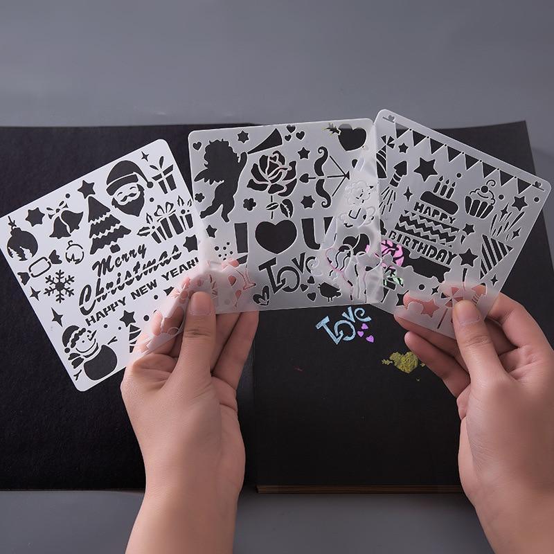 5-Piece Children's Stencil Drawing Set Minimalist Educational Art Tool