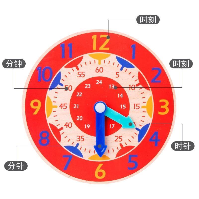 Educational Wooden Clock Toy for Kids Learning Time Cognition