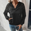 Women's Black Long Sleeve Hoodie - Cozy Winter