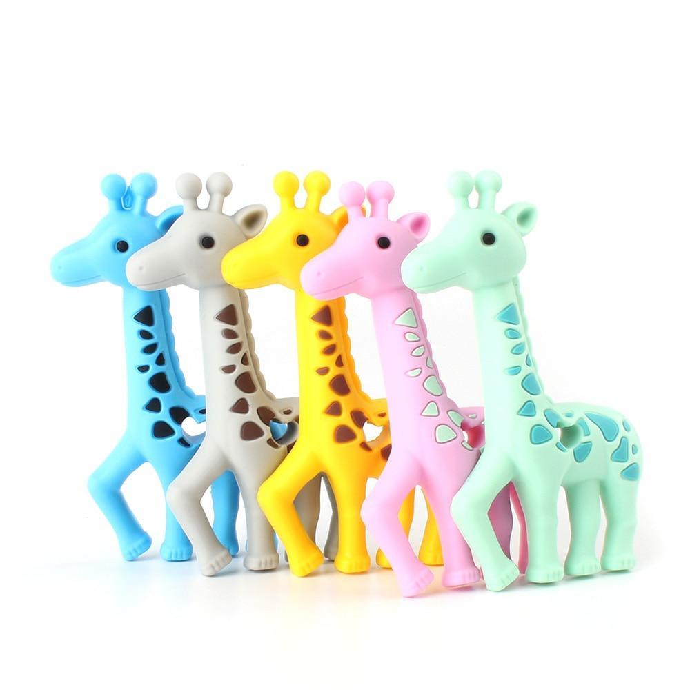 Silicone Animal Baby Teether Set - Raccoon Elephant Koala Giraffe