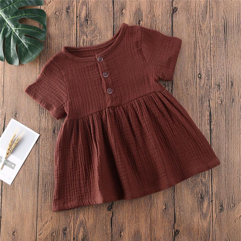 Toddler Girl Minimalist Cotton Linen A-Line Dress