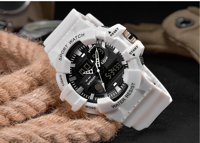 Men's LED Digital Sport Watch Waterproof Military Style 55mm Dial