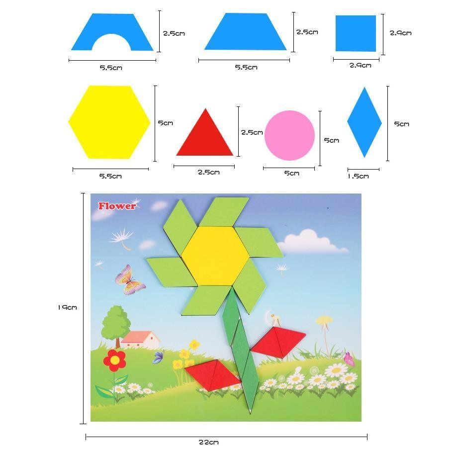 250pc Wooden Geometric Puzzle Board Set, Educational Sensory Toy