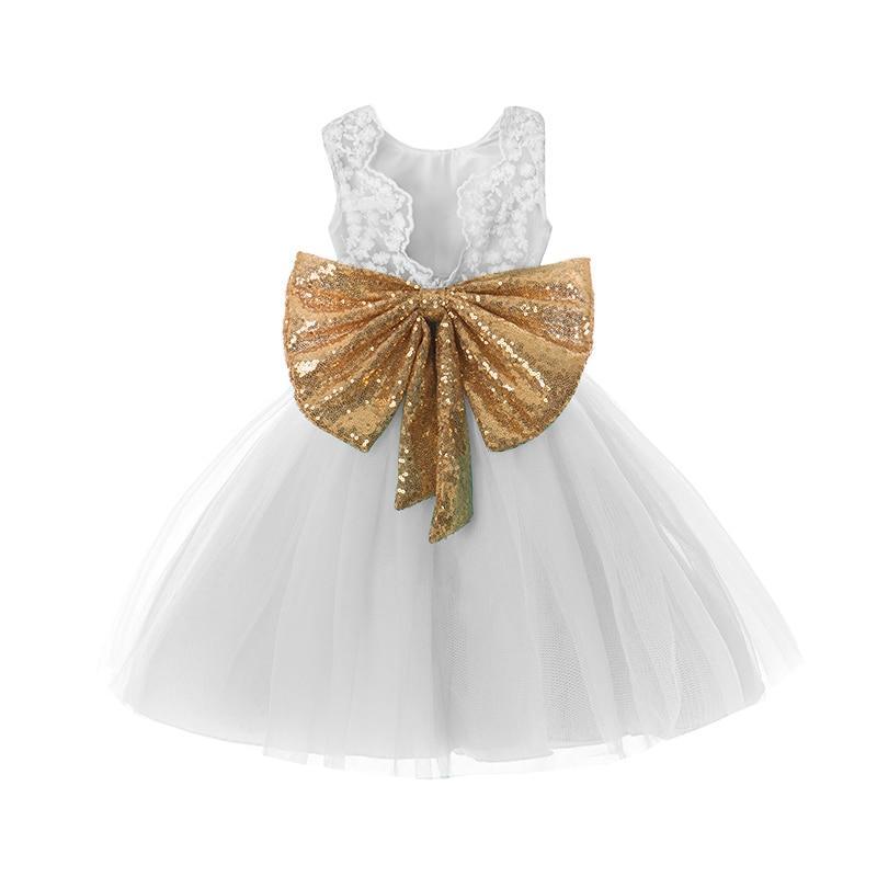 Glamorous Pink Princess Backless Dress with Gold Bow